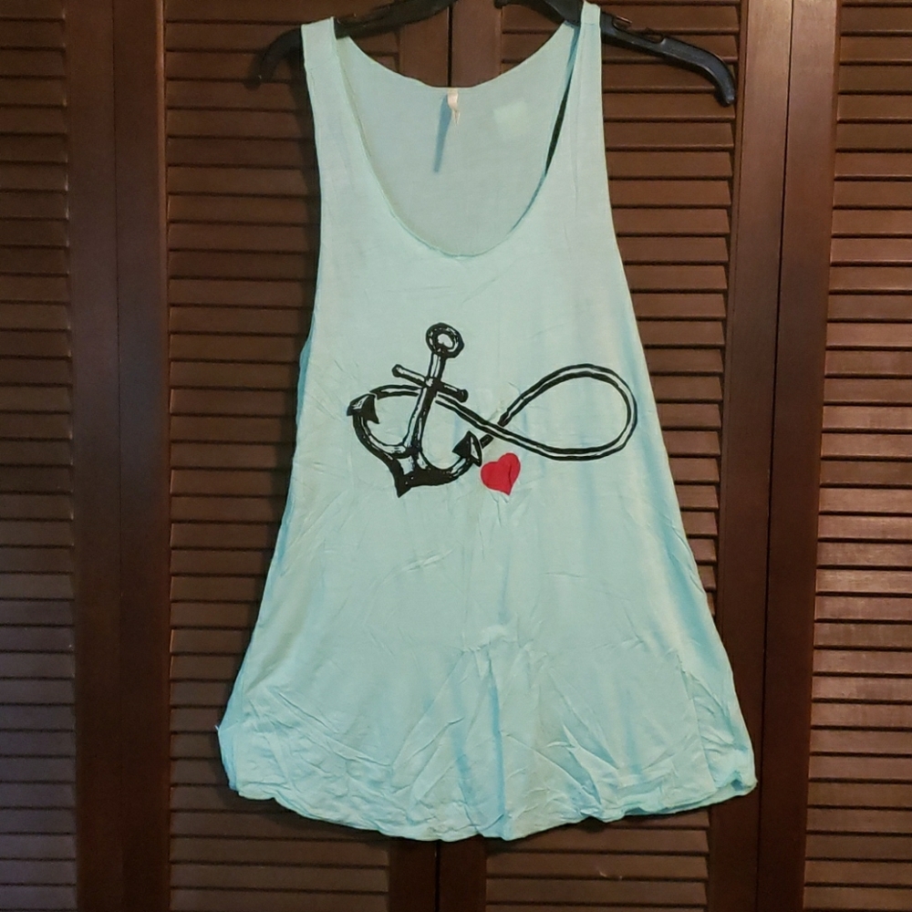 Anchor & heart tank top